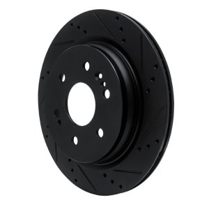 Cadillac Escalade ESV Brake Rotor (1) - Rear Right - R1 Concepts - Drilled & Slotted - Black - `19-`25